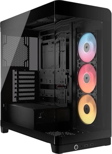 Image of CORSAIR FRAME 4500X RS-R ARGB Panoramic Glass Mid-Tower PC Case – InfiniRail Mounting System, Fits Dual 360mm Radiators, GPU Anti-Sag, 3x RS120R Fans Included – Black