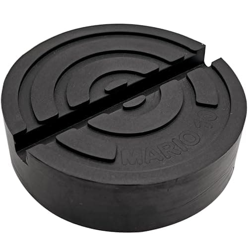 Image of Mario10 Universal Round Jack Stand Pad for Hydraulic Trolley Jack, Rubber Slotted Frame Rail Protector, Pinch Welds Protector 4.13x1.18inch/105x30mm.(1 Pack) Rubber pad for car jack .Made in the EU
