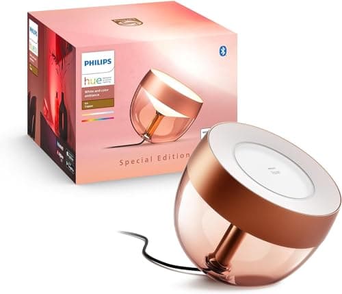 Image of Philips Hue Iris White and Colour Ambiance Smart Table Light v4 [Copper] with Bluetooth. Works with Alexa, Google Assistant and Apple Homekit