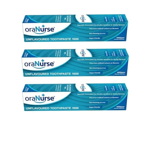 Image of Oranurse Unflavoured Toothpaste 3 Pack - Non-Foaming SLS-Free for Kids and Adults with 1000ppm Fluoride for Sensitive Mouths | 50ml
