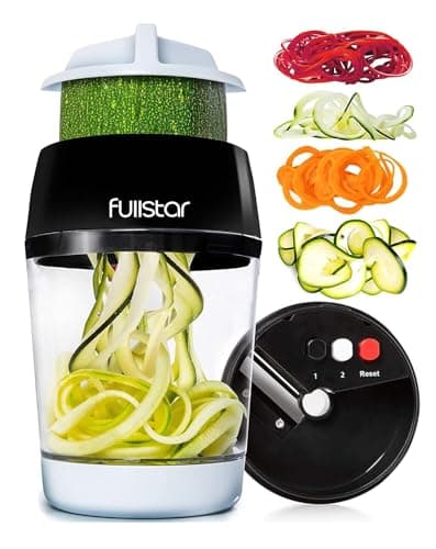 Image of Spiralizer for Vegetables - Vegetable Slicer - Zucchini Courgette Spiralizer Zoodles Noodles Spaghetti Maker - Veggie Veg Carrot Cucumber Slicer Spiral Cutter - Kitchen Tools & Gadgets (4-in-1)
