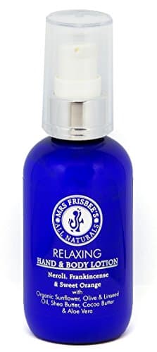 Image of Relaxing Organic Hand and Body Lotion with Neroli, Frankincense and Sweet Orange Pure Essential Oils, Shea Butter, Cocoa Butter, Olive Oil, Linseed Oil, Aloe Vera and Vitamin E/Handmade/Vegan