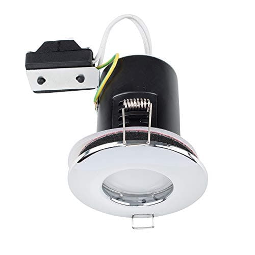 Image of MiniSun | Fire Rated Polished Chrome Domed GU10 Ceiling Downlights | Bath Recessed Lighting, Home Décor & Improvement Essential | Pack of 6 | Mains Wired
