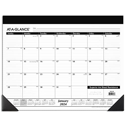 Image of AT-A-GLANCE 2024 Desk Calendar, Monthly Desk Pad, 21-3/4" x 17", Standard (SK220024)