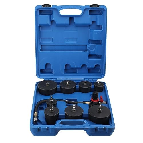 Image of NICCOO 9Pcs Turbo System Leakage Tester Kit, Turbo Boost Leak Tester Set with 0-70 PSI Gauge, 12 Adaptors (35-90mm) for Turbocharger Leak Detection Kit & Intercooler Testing