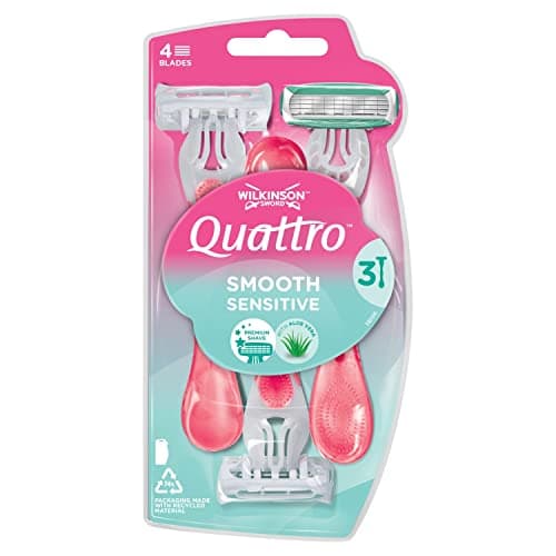 Image of WILKINSON SWORD - Quattro For Women | Sensitive | 3 x Disposable Razors