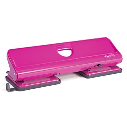 Image of Rapesco 1385 720 4-Hole Metal Punch, 22 Sheet Capacity, Hot Pink
