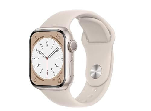 Image of Apple Watch Series 8 (GPS, 41 mm) Starlight Aluminum Case with Starlight Sport Band,One size (Renewed)