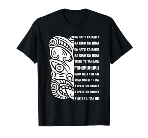 Image of Haka Lyrics New Zealand Black Maori Kiwi NZ Fan Rugby T-Shirt