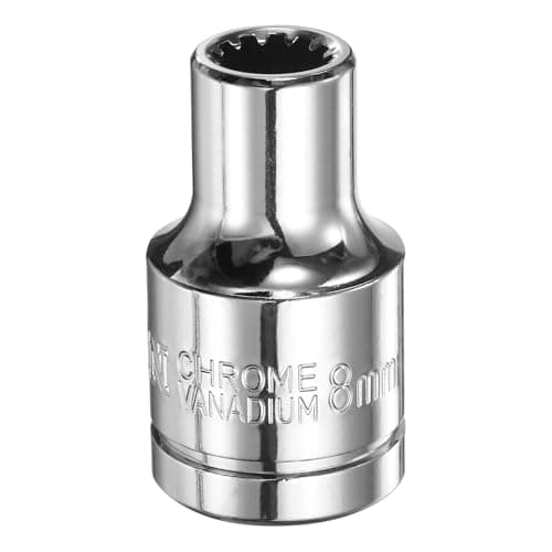 Image of sourcing map 12 Point Socket 1/2" Drive by 8mm Metric Shallow Socket Chrome Vanadium Steel 12-Point Standard Sockets Mechanic Hand Tool for Car Repair Mechanical Maintenance Home Use