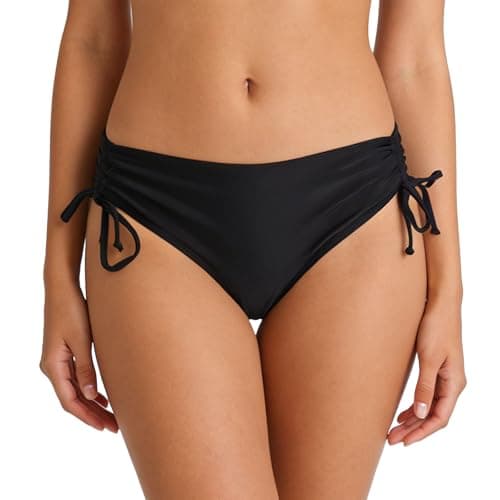 Image of BBXWANG Women's Bikini Bottoms Drawstring Black Bikini Bottoms for Women UK Tie Side Mid Rise Swimwear Bathing Suit (UK, Alpha, XS, Regular, Regular, Black)