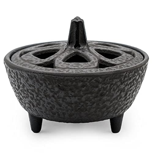 Image of Zen Minded Cast Iron Lotus Incense Burner for Incense Sticks, Cones, Charcoal, Resins and Wax Melts