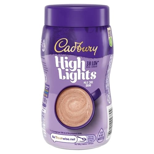 Image of Cadbury Highlights Milk Chocolate Hot Drink, Low Calorie, Stir in Hot Water, Approximately 14 Servings, 180 g (Pack of 1)
