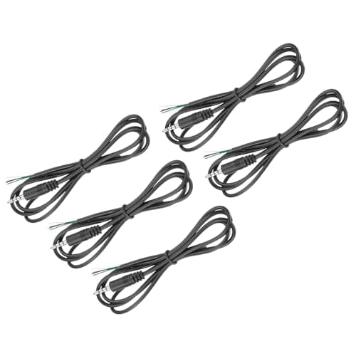 Image of sourcing map 5pcs 3.5mm Male Jack to Bare Wire Open End Replacement TRS 4 Pole Stereo 1/8" Audio Cable Plug Jack for Earphone Headphone Cable Repair, 1m