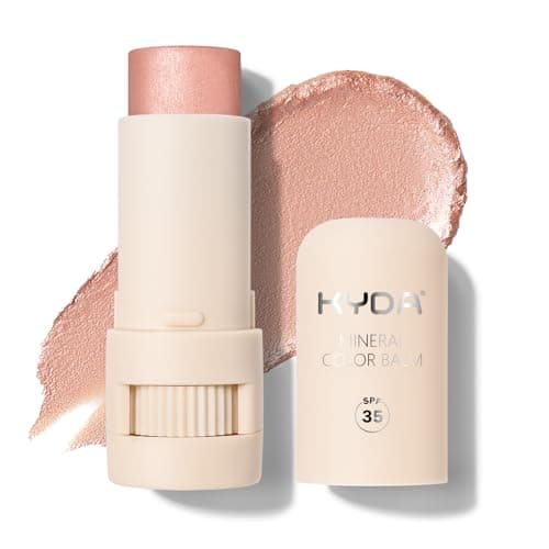 Image of KYDA Mineral Color Balm, SPF 35, Buildable Shimmer Color for Lip and Cheek, Natural Shimmer Cream Blush Stick, Lightweight Blendable, Multiuse Makeup Balm, SHY
