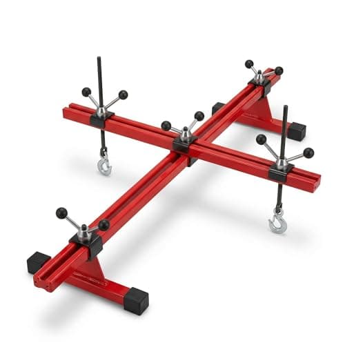 Image of Neilsen CT4283 Engine Support Beam with Sliding & 360 Degree Adjustable Rotating Cross Beam - 500kg Load Capacity | 750-1450mm Range | 90cm Chains | M20 x 2.5 Threaded Hooks | Rubber Pads