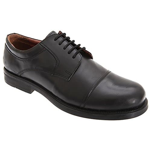 Image of Mens Black Leather Fulfit Capped Gibson Shoe - Black - size 11 UK