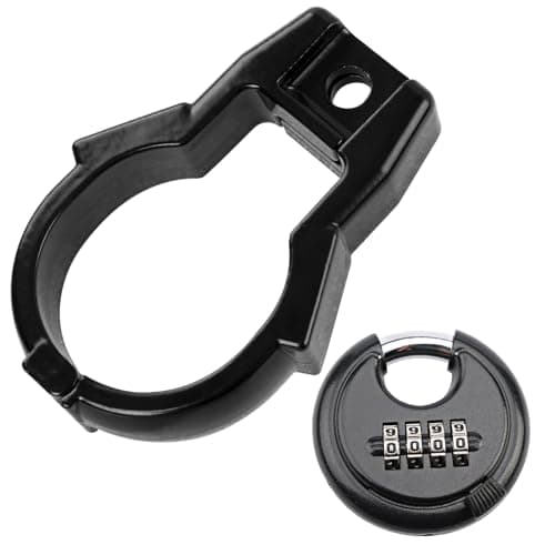Image of HQPASFY Hitch Coupler Lock Fits for Bulldog Style Couplers, Hitch Lock with Combination Lock, Heavy Duty Trailer Hitch Lock for Bulldog Style Couplers - Black