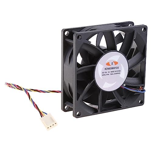 Image of Jazuaiao 8025 Ball Bearing Fan 8cm 80mm for KZ8025B012U Server Cooling 12V 1.00A 80x80x25mm 4-wire PWM Cooler Ball Bearing