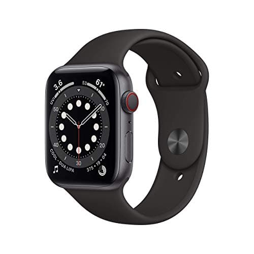 Image of Apple Watch Series 6 (GPS + Cellular, 44MM) Space Grey Aluminium Case with Black Sport Band (Renewed)