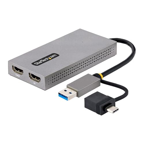 Image of StarTech.com USB to Dual-HDMI Adapter, USB 3.0 AC to 2x HDMI Display (1x 4K30, 1x 1080p) Converter, Win,Mac