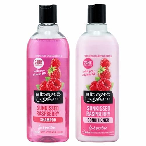 Image of Sunkissed Raspberry Shampoo & Conditioner Set 300ml Each | 24HR Fragrance | Pro-Vitamin B5 | Soft Shiny Hair Care for All Hair Types