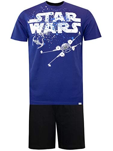 Image of Star Wars Pyjamas | Short Sleeve Mens Pyjamas Set | Cotton Men's Nightwear Blue Medium