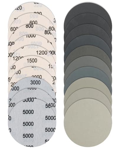 Image of Bolatus 36Pcs 125mm Sanding Discs, Wet and Dry Hook and Loop Round Sanding Pads 320 600 800 1000 1200 1500 2000 3000 4000 5000 Grit for Wood, Metal, Automotive Polishing