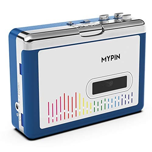 Image of MYPIN Cassette Player, Portable Bluetooth Cassette Player, Tape Player Output to Headphone/Speaker,Walkman 2 AA Battery or USB Power Supply, 3.5mm Headphone Jack