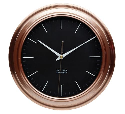 Image of KitchenCraft Round Copper-Effect Kitchen Wall Clock, 25.5 cm (1”)