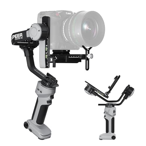 Image of ZHIYUN CINEPEER CRANE 4E [Official] Camera Gimbal for DSLR and Mirrorless Cameras, 3-Axis Stabilizer Gimbal, Lightweight Camera Stabilizer for Nikon/Canon/Sony/Panasonic/Fujifilm, Light Gray
