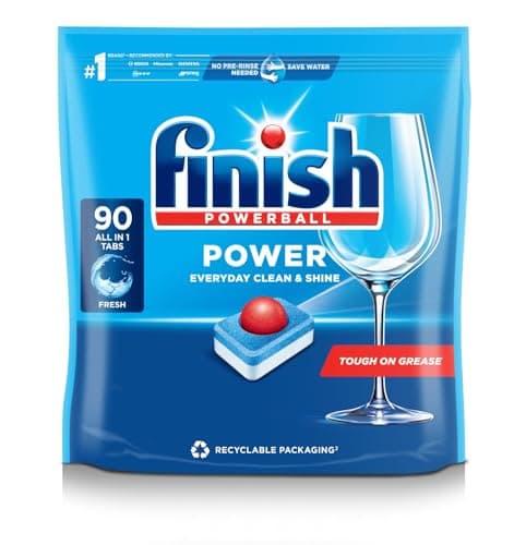 Image of Finish Power Dishwasher Tablets, 90 Tabs, Fresh Scent, Everyday Clean and Shine
