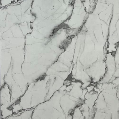Image of Built Right PVC Shower Wall Panels 1m x 2.4m Waterproof Bathroom Wall Panels 10mm Thick Decorative PVC Wall Cladding Splash Panels for Shower, Bathroom & Wet Rooms (Gloss Carrara White Marble SP30)