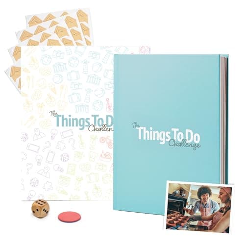 Image of Things to Do Challenge - for Couples - 60+ Activities to Complete - Surprise Scratch Off Date Night & Day Ideas - Includes Photo Corner Stickers, Dice and Coin
