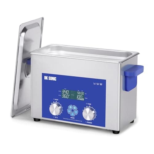 Image of DK SONIC Industrial Ultrasonic Cleaner 4L, 120W | Professional Jewelry Cleaner with Power Adjustable Function,Timer, Heater & Basket | Multi-Application for Jewelry, Glasses, Chains, Watches