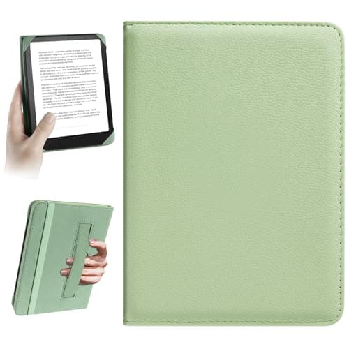 Image of HoYiXi Universal Case for 6 inch Kindle eReader Compatible with Paperwhite(2025/2018)/PocketBook and Tolino/Kobo Clara HD,6" eReader Protective Case Cover Elastic rope,Green