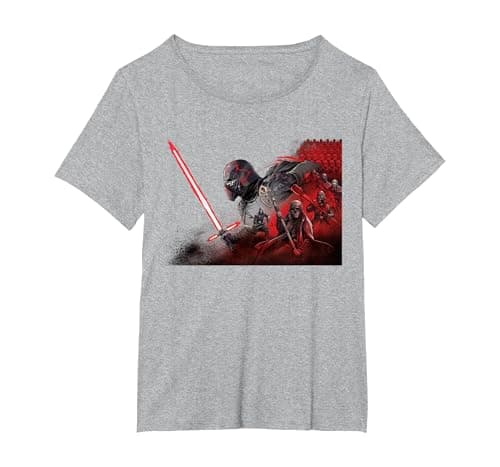 Image of Star Wars Rise of Skywalker Kylo Knights of Ren T-Shirt, Women's Plus, Heather Grey, 5X