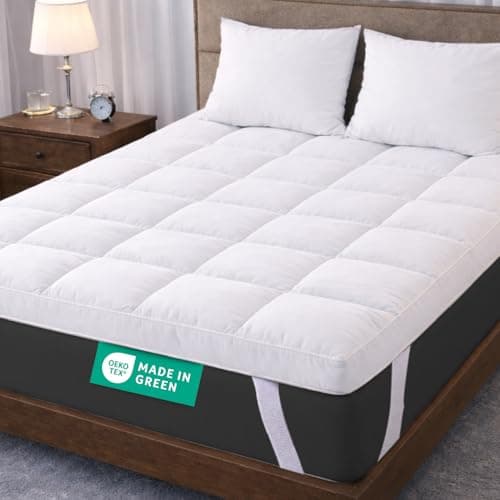 Image of ACRALI HOME Thick Mattress Topper Double Bed (4 Inch/10 cm) Extra Deep Hotel Quality Breathable Bed Topper Quilted Luxury Comfort with Elasticated Straps