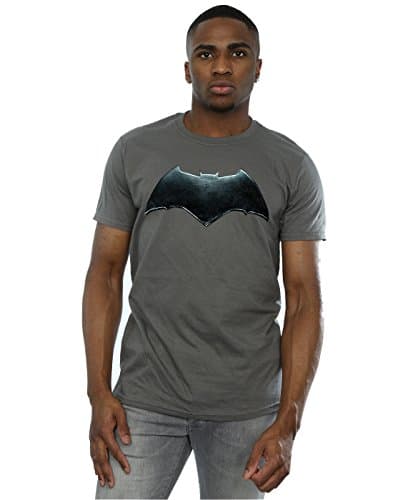 Image of DC Comics Men's Justice League Movie Batman Emblem T-Shirt XX-Large Charcoal