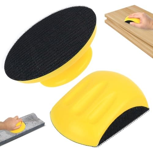 Image of 2 Pcs Hand Sanding Block Set, 5 Inch Hook and Loop Mouse Sanding Pads for Walls Woods Woodworking Polishing Furniture Restoration Automotive Paint Arts and Crafts
