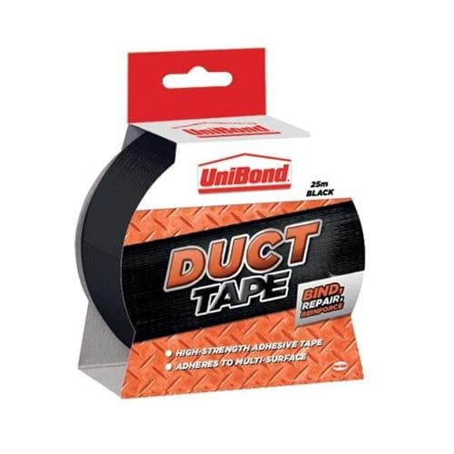 Image of UniBond Duct Tape 50mmx25m Black Ref 1517009 101966