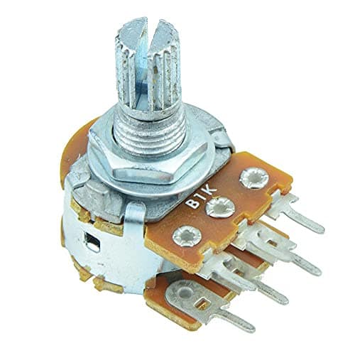Image of 10 x 10K Logarithmic 16mm Stereo Splined Potentiometer (Pack of 10)