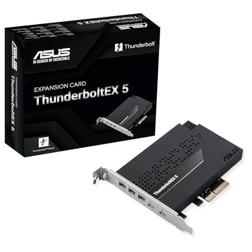 Image of ASUS ThunderboltEX 5 Expansion Card, PCIe 4.0, 2x Thunderbolt 5 (USB-C), 3x Mini DisplayPort In, Up to 120Gbps Bandwidth