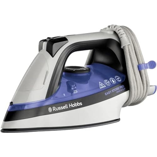 Image of Russell Hobbs Steam Iron [2400W, 180g extra steam boost] Easy Store Pro Wrap & Clip iron (space-saving cable storage, 320ml water tank, fast heat up, ceramic soleplate, self-cleaning function) 26730