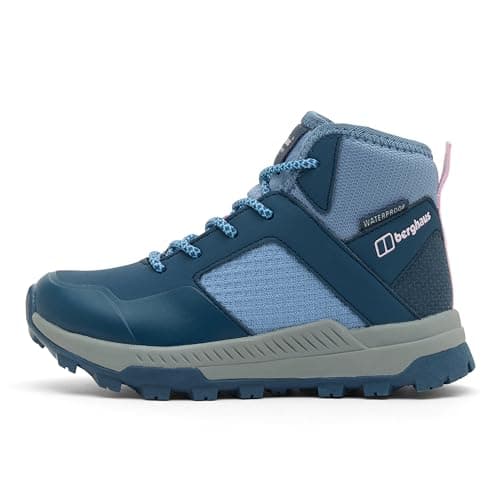 Image of Berghaus Kids’ Galactic Mid Walking Boot with High Traction Sole, Waterproof, Breathable, Lightweight (Ice Blue, Child, UK Footwear Size System, Big Kid, Numeric, Medium, 6)