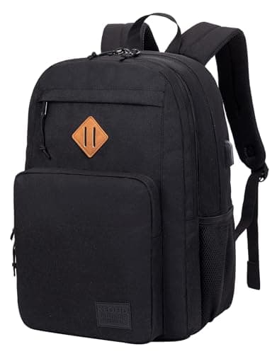 Image of KEOFID Classic Travel backpack for Men and Women, Anti theft Laptop backpack with USB Charging Port for College, Business(Black)