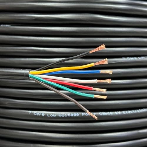 Image of electrosmart 10m 7 Core Copper Cable Car Van Trailer Tail LED Lighting Wire Caravan 11A 12v 24v