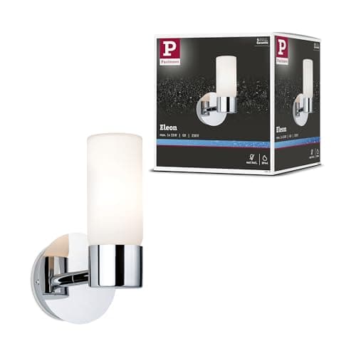Image of Paulmann 70839 Wall luminaire Eleon max. 33 watt IP44 Wall lamp Chrome, Satin Living Room lamp Metal, Glass Hallway lamp G9