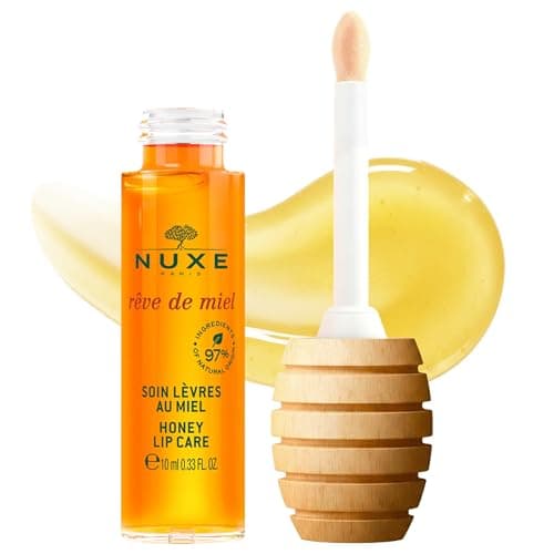 Image of Nuxe Rêve de Miel Honey Lip Care 10ml, Clear Lip Treatment, Beautifies with a Natural Finish, Non-Sticky Texture, With Soothing Honey, Vegan Formula