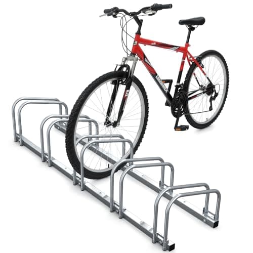 Image of VOUNOT® 5 Bike Stand Floor or Wall Mounted Bike Rack for Garage Bicycle Parking Rack Cycle Storage Locking Stand